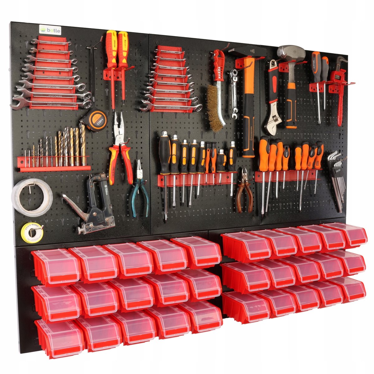 Botle Werkbank Gereedschapswand 120x90cm met 30 Rode Bakjes