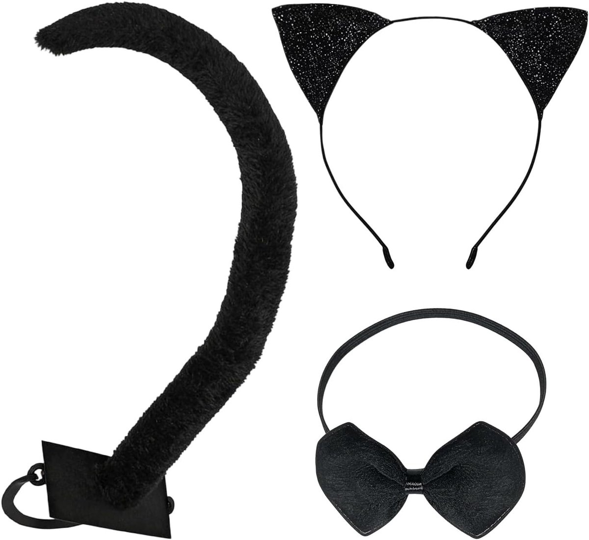 Dames kattenkostuum elegant - met staart, kraag en kattenoren - sexy kostuum - perfect voor carnaval - ShopVlot
