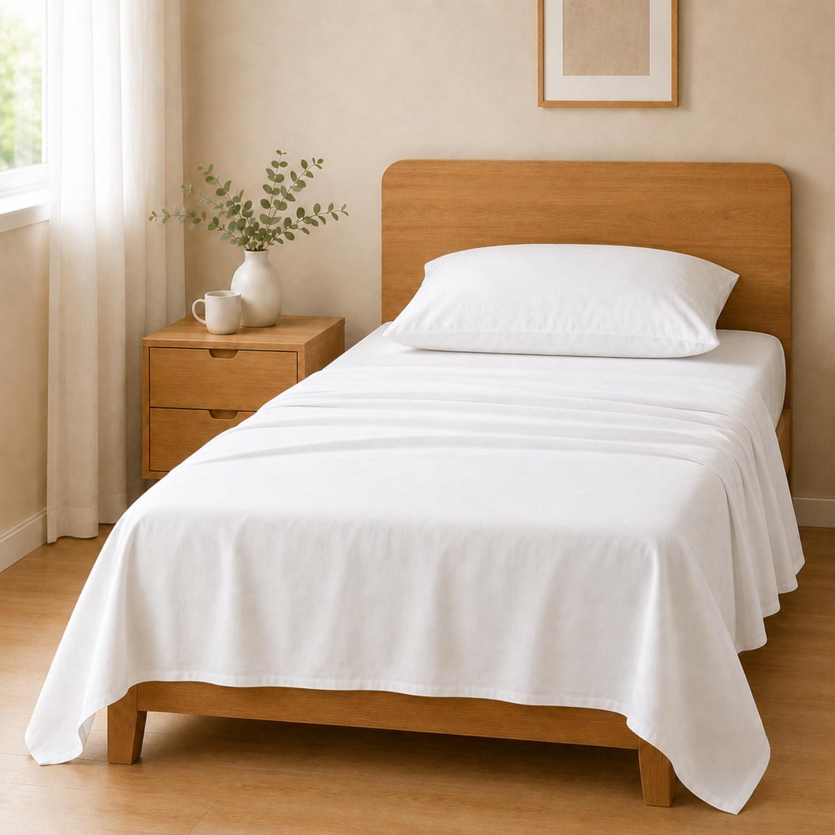 Microvezel Lakenset 120x190+25 / 180x240 - Wit - Zacht en ademend - Ideaal voor een goede nachtrust - ShopVlot