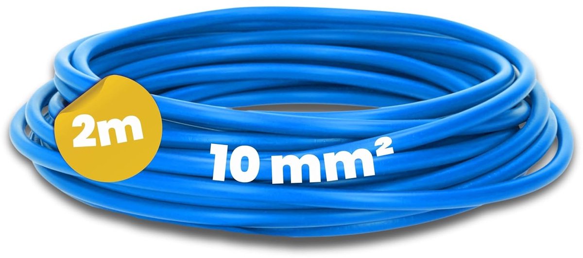 Wiring kabel 2m H07V-K 10 mm² - Flexibele kabel - PVC omhulsel - Geschikt voor industriële toepassingen - ShopVlot