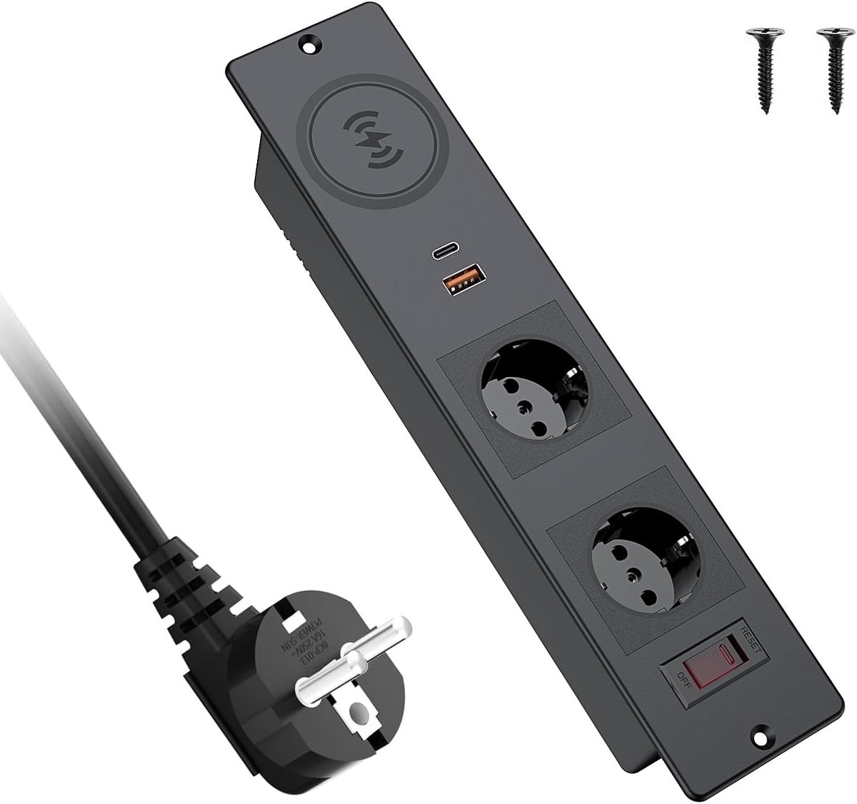 Tafelstopcontact met USB A+C - 3 stopcontacten - 2 USB-poorten - eenvoudig opladen - ShopVlot