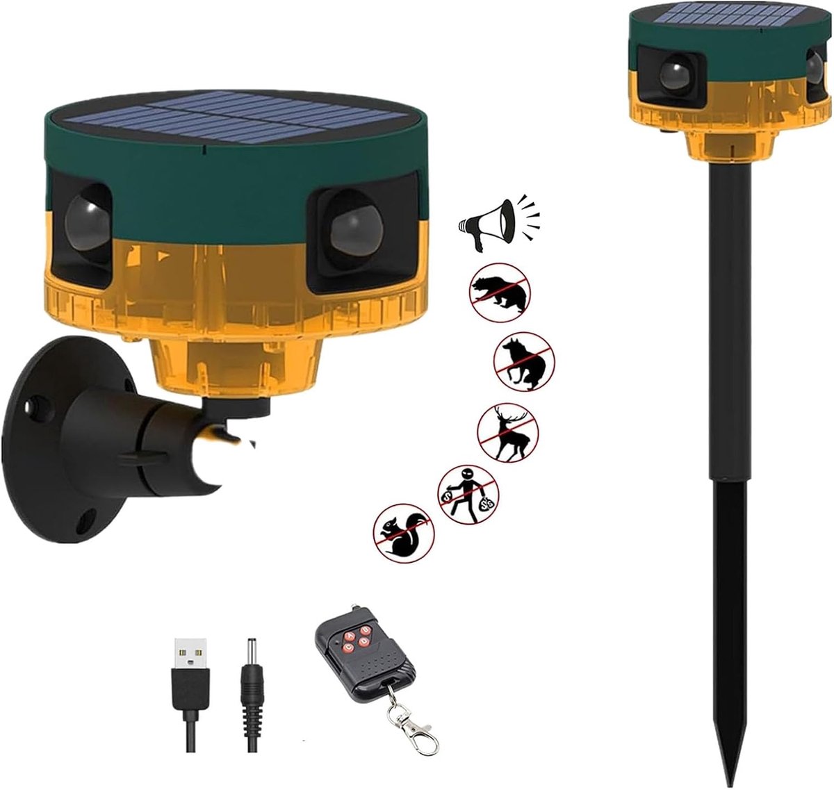 360 graden solar sirene voor bewegingsdetectie - buitensensor - hondengeblaf en schoten - ShopVlot