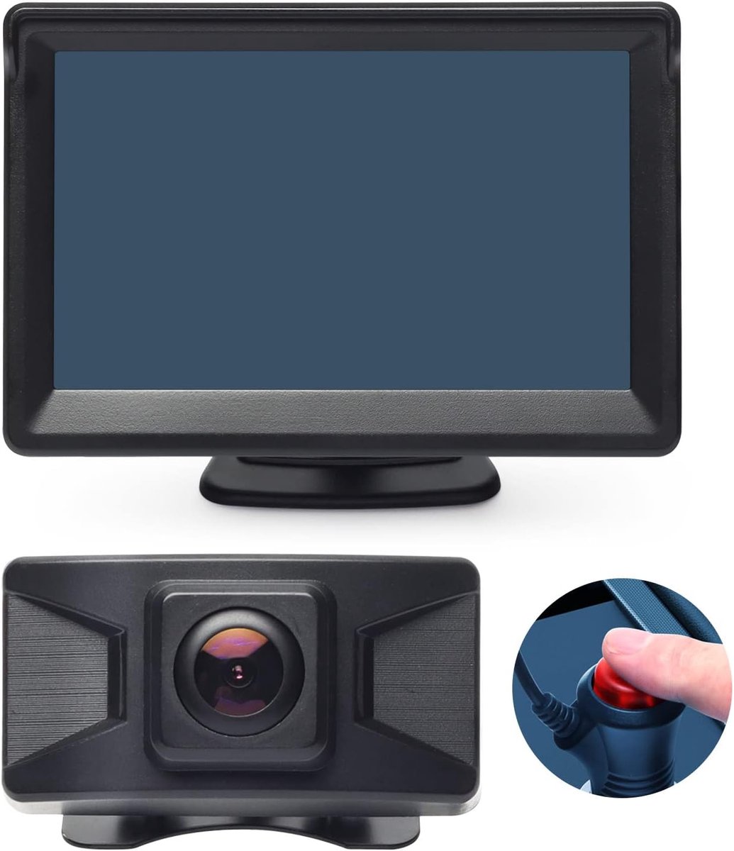 Achteruitkijkcamera met 5 Inch LCD Monitor - Draadloos - HD 720P - Ideaal voor auto, camper en aanhanger - ShopVlot