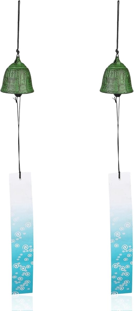 Windgong Japanse stijl - 2 stuks - gietijzer - Feng Shui geluk voor buiten - ShopVlot