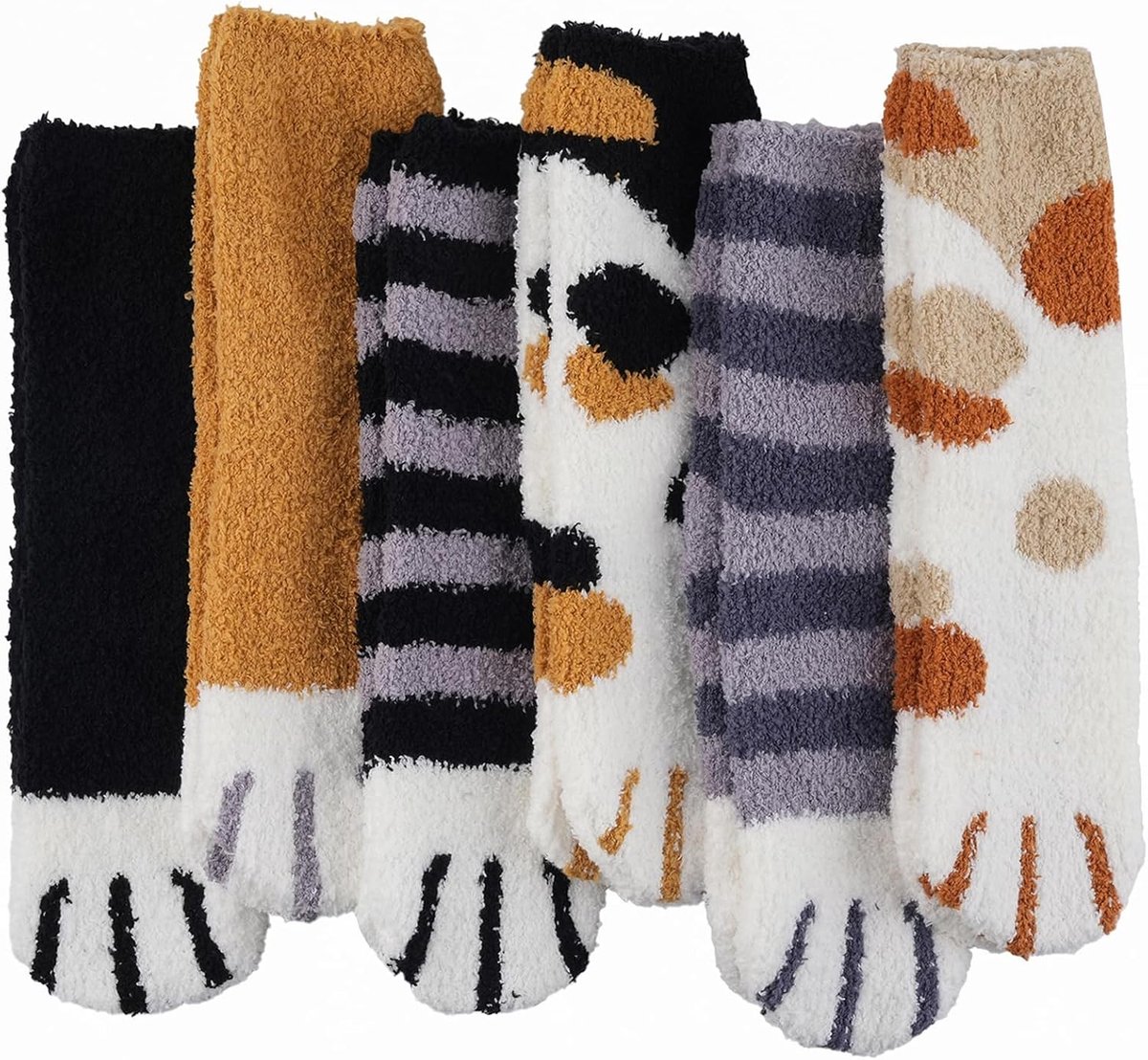 Knuffelsokken dames maat 36-42 - warme, wollige bedsokken - kattenmotief - perfect voor koude avonden - ShopVlot