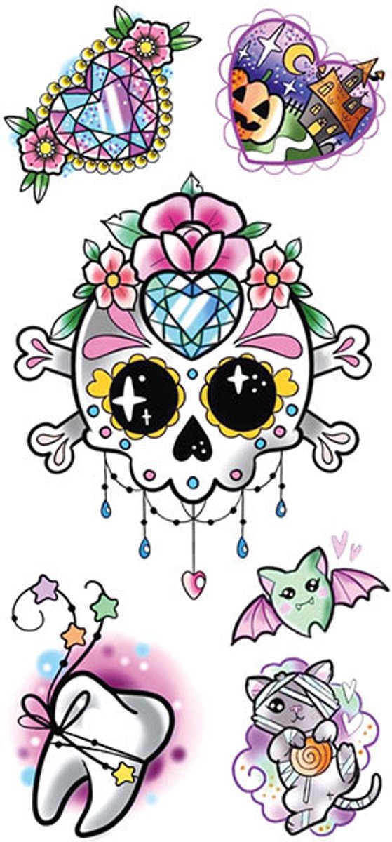 Tijdelijke tattoo Skull zacht 3 dagen