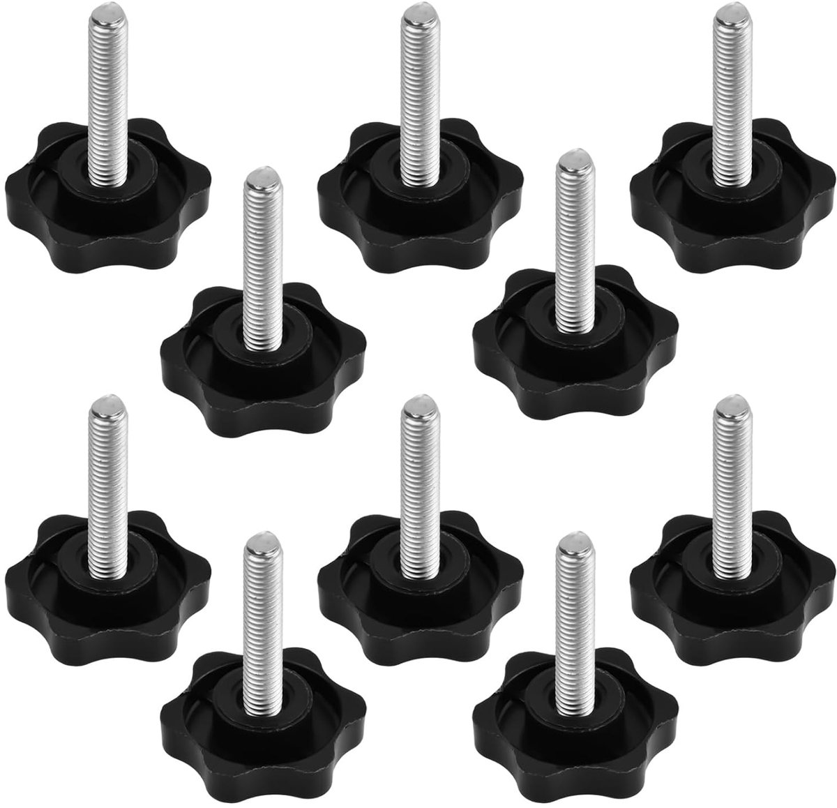 Clampknop M6/M8 - 10 stuks - RVS en kunststof - Eenvoudig vastdraaien zonder gereedschap - ShopVlot