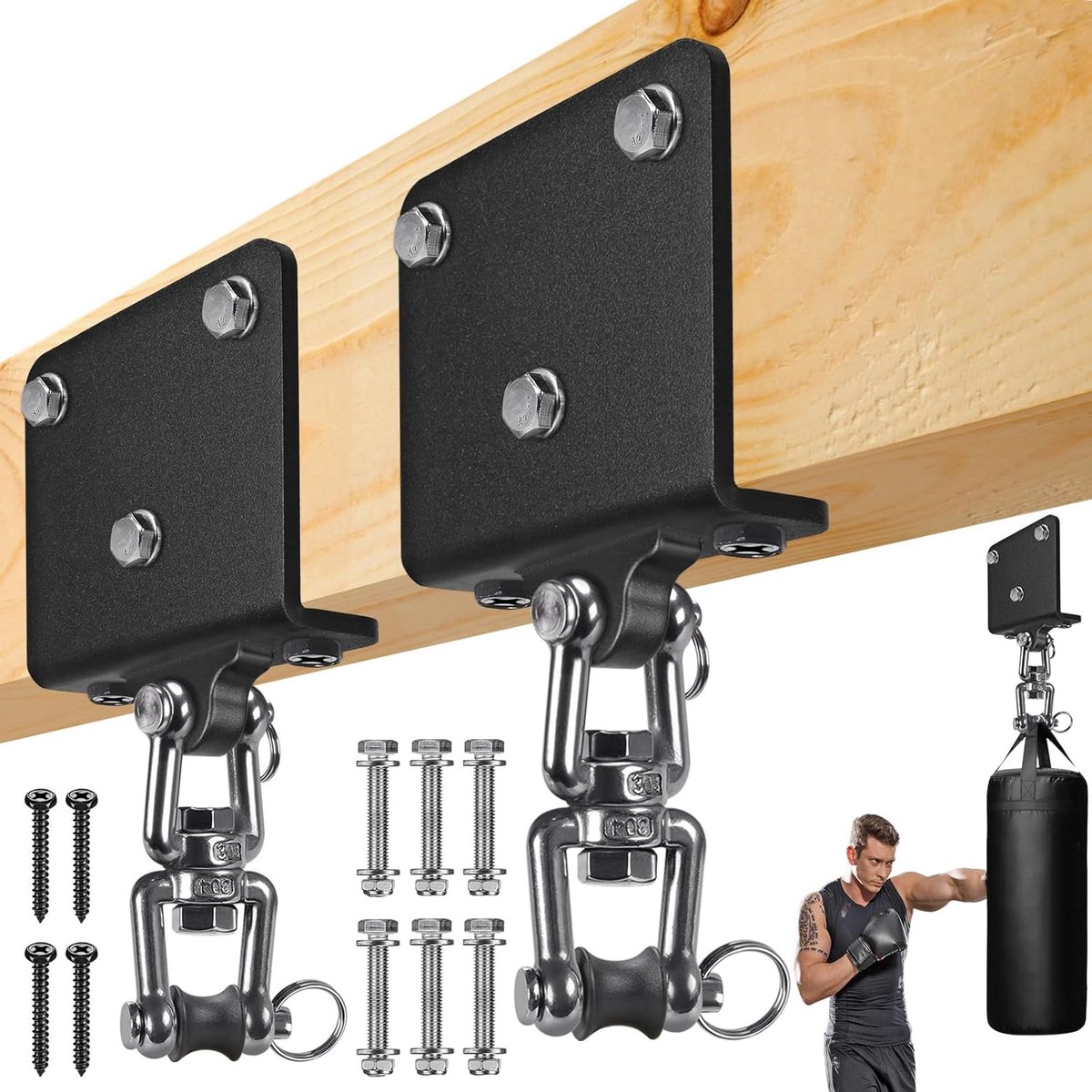 Zware bokszak hanger muurbevestiging - verstelbaar ontwerp - draaibaar voor optimale training - ShopVlot