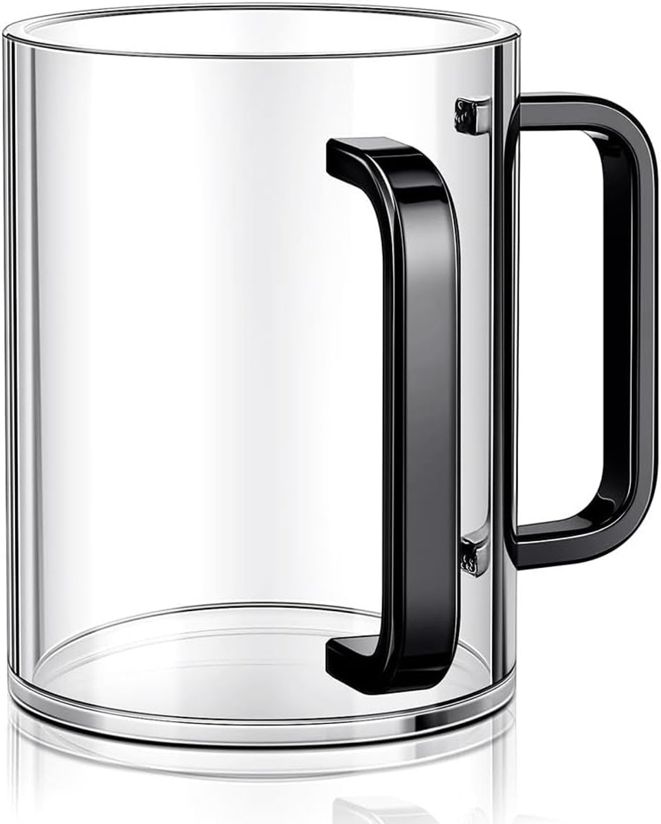Handwasbeker met Handvatten - Acrylaat Wasbeker - Elegante Vormgeving - Gemakkelijk Handwassen - ShopVlot