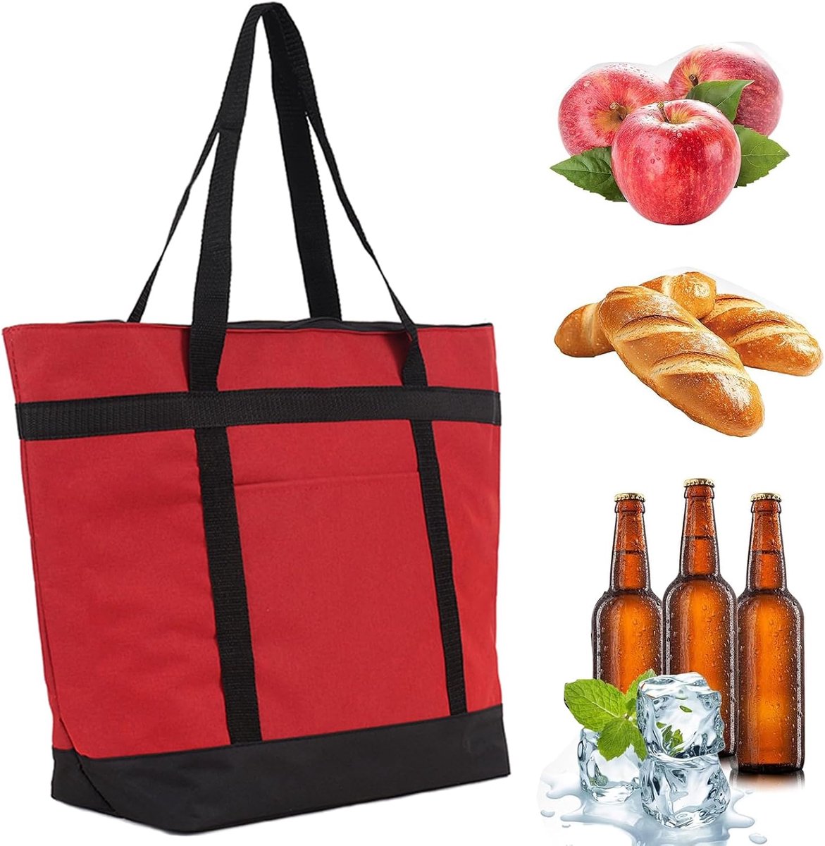 Opvouwbare koeltas 39 liter - waterdicht en lekvrij - flexibele handgrepen - ideaal voor picknick - ShopVlot