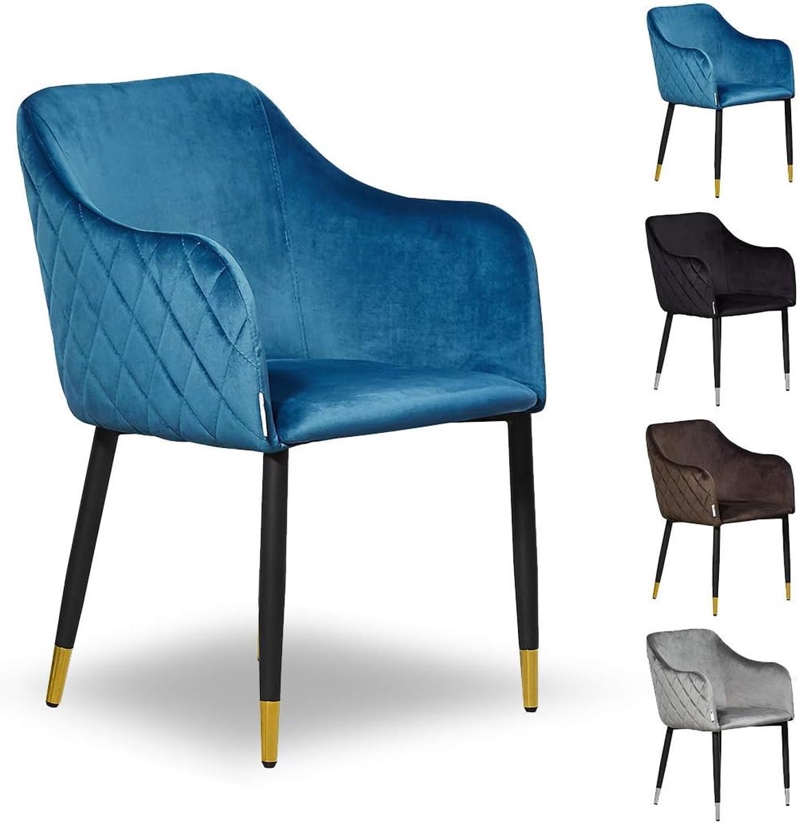 Verona stoelen blauw - stevige constructie - prachtig design - comfortabel zitten - ShopVlot