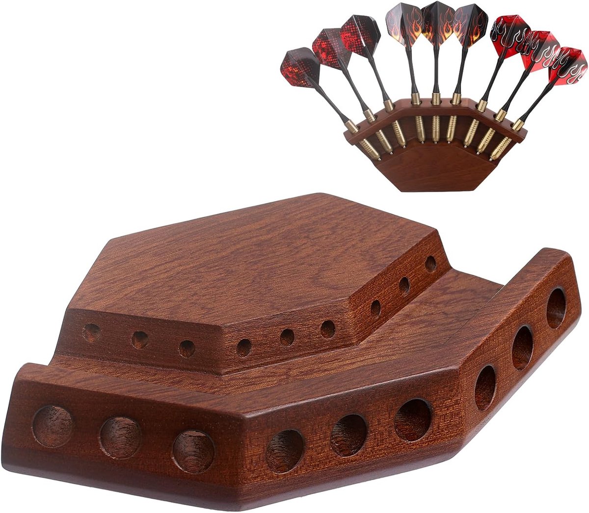 Dart holder - 2-in-1 ontwerp - acaciahout - stijlvol en praktisch - ShopVlot