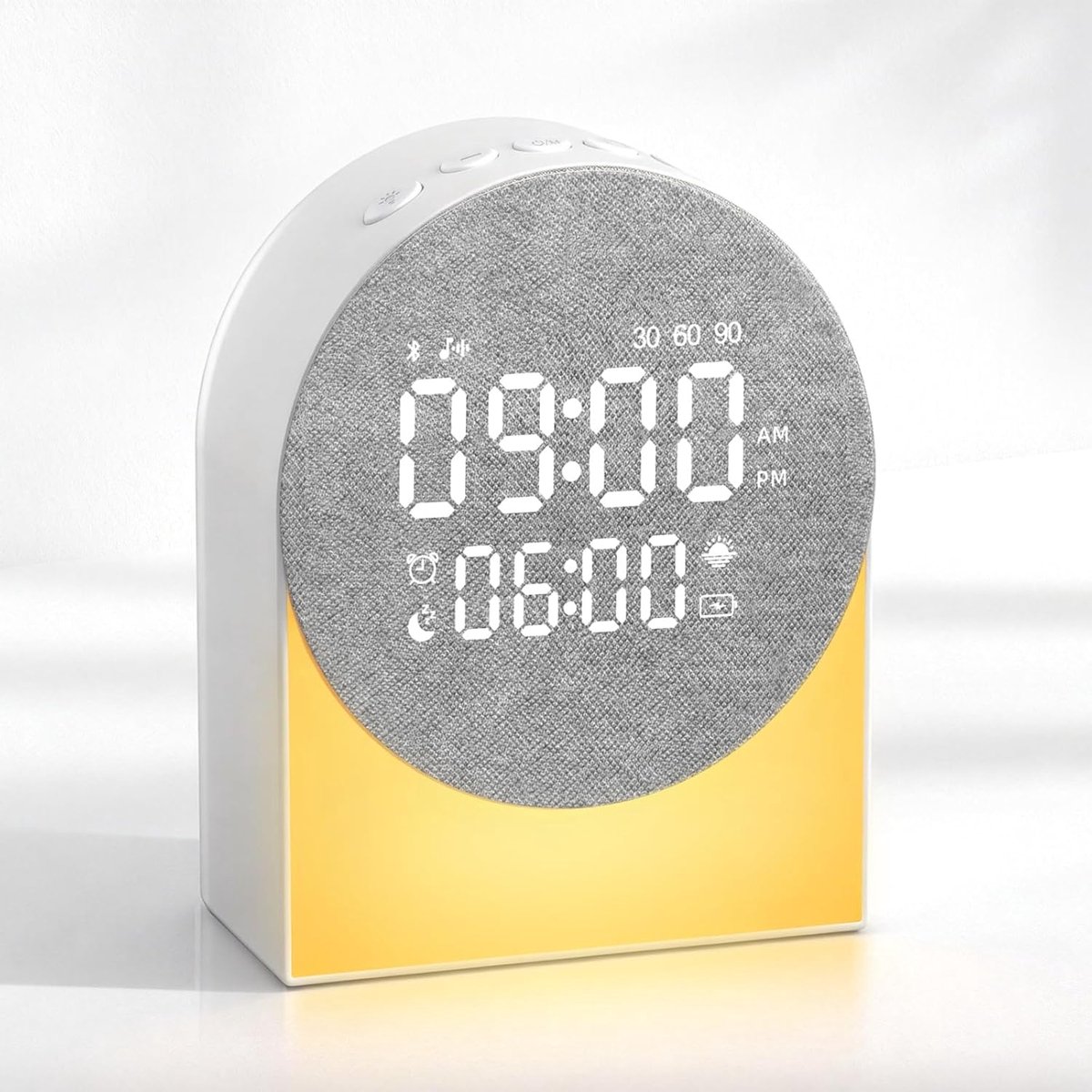 Digitale wekker met geluidmachine - dimbare nachtlamp - Bluetooth speaker met snooze-functie - ideaal voor slaapkamer - ShopVlot