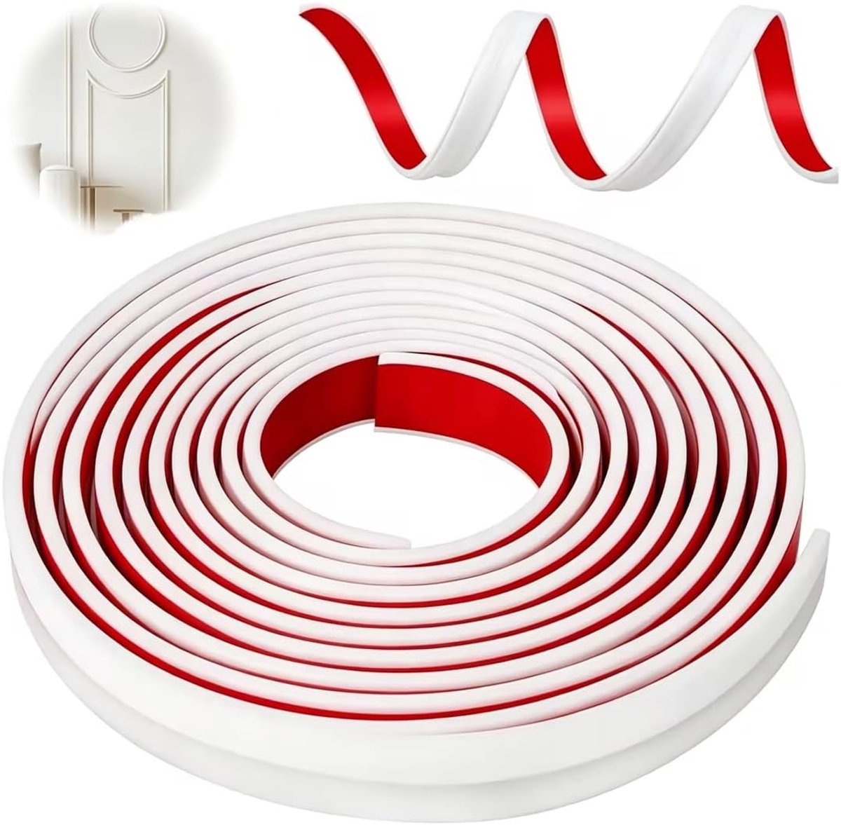 Randbeschermer 6m x 28mm - Voorgeprimed flexibele TPE - Zelfklevend en eenvoudig te installeren - ShopVlot