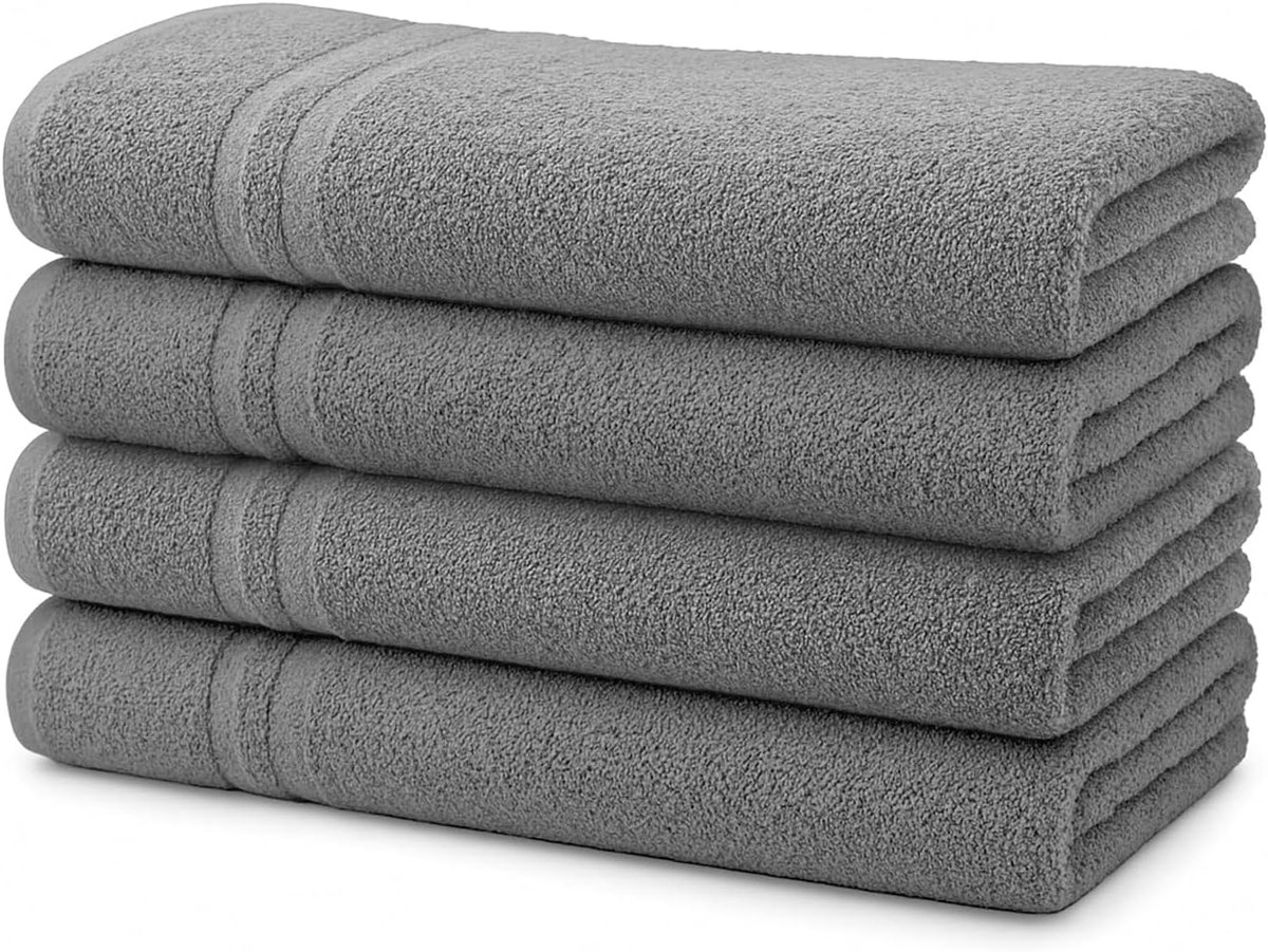 Handdoeken set van 4 - 50 x 100 cm - 100% katoen - zacht en absorberend - ideaal voor dagelijks gebruik - ShopVlot