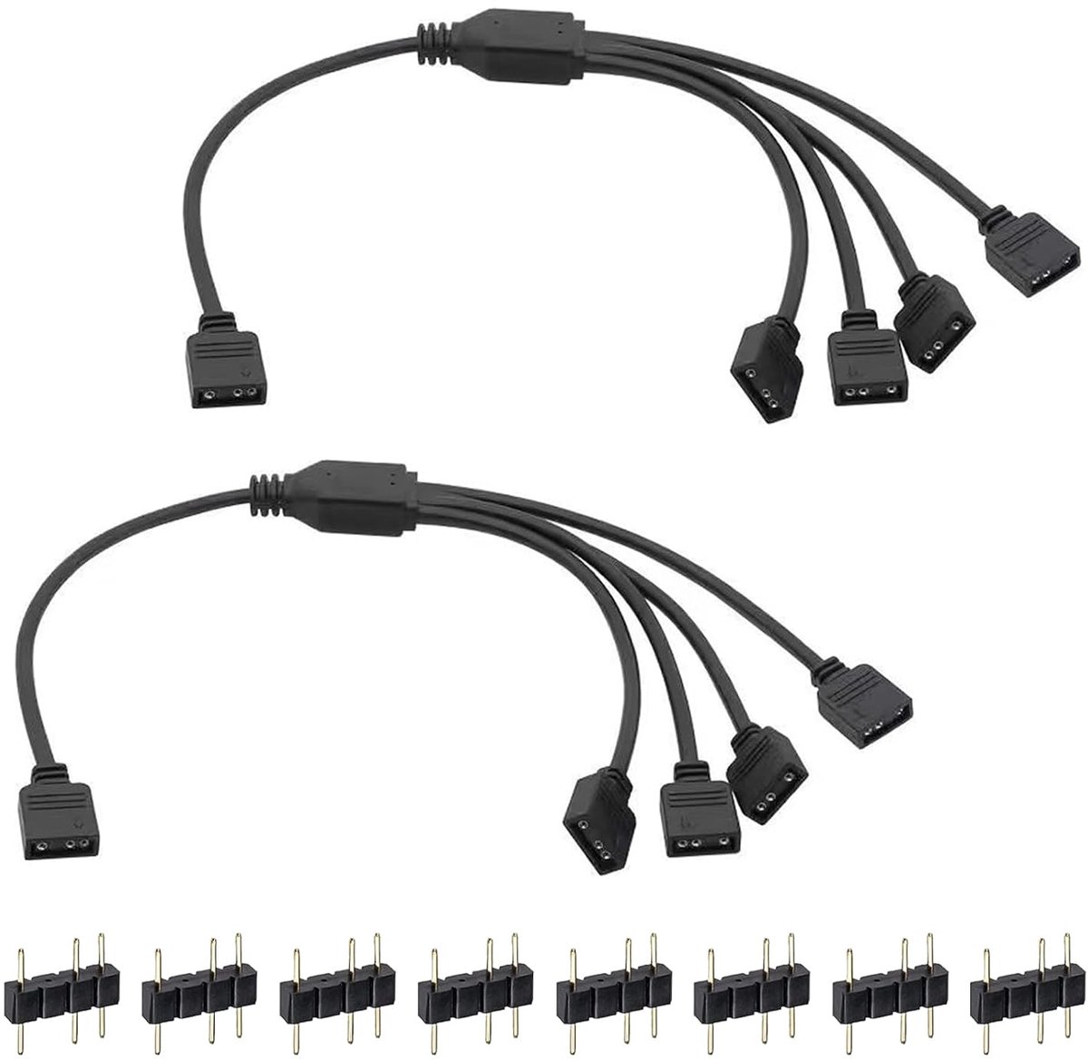 ARGB splitter kabel 1 naar 4 - 30 cm - 3 pin aansluiting - ideaal voor LED-strips en ventilatoren - ShopVlot