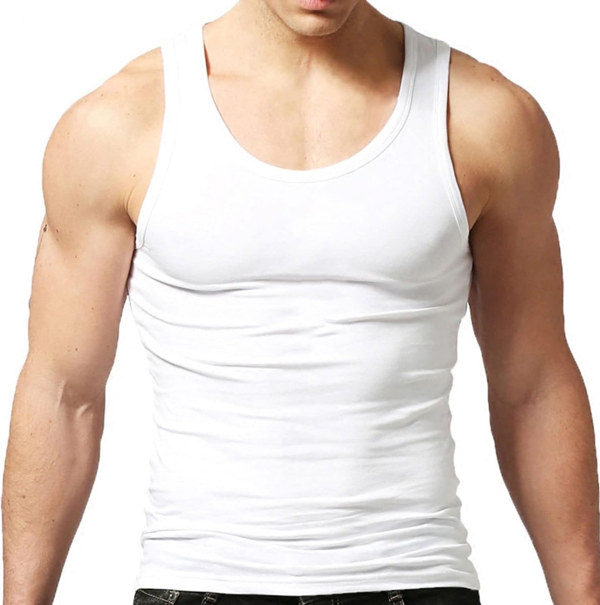 Tanktop heren - katoen - sportief design - ideaal voor fitness - SnelShoppen