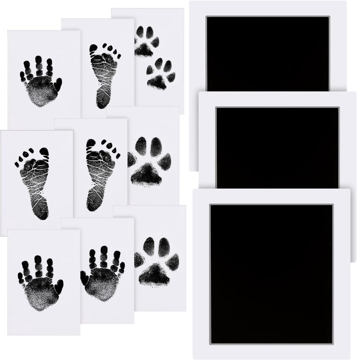 Baby handafdruk en voetafdruk set - grote inktkussens 10x8.2cm - veilig voor baby en huisdier - SnelShoppen