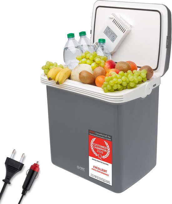 TZS First Austria Thermo-Elektrische Koelbox 12V en 230 volt - 32L - Frigobox - Grijs van TZS First Austria — afbeelding 4