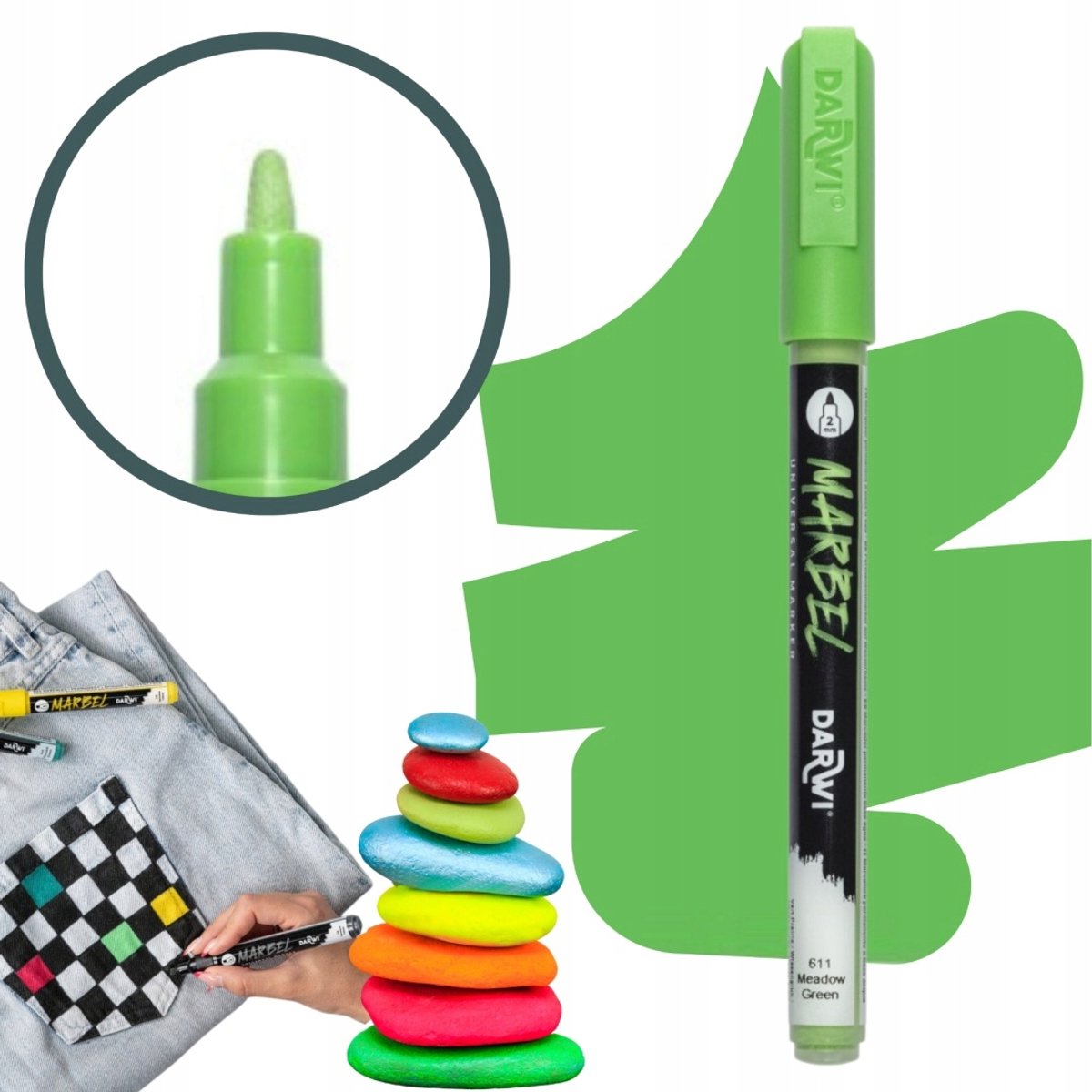 MARBEL Acryl Marker 2mm - Weidegroen voor diverse ondergronden