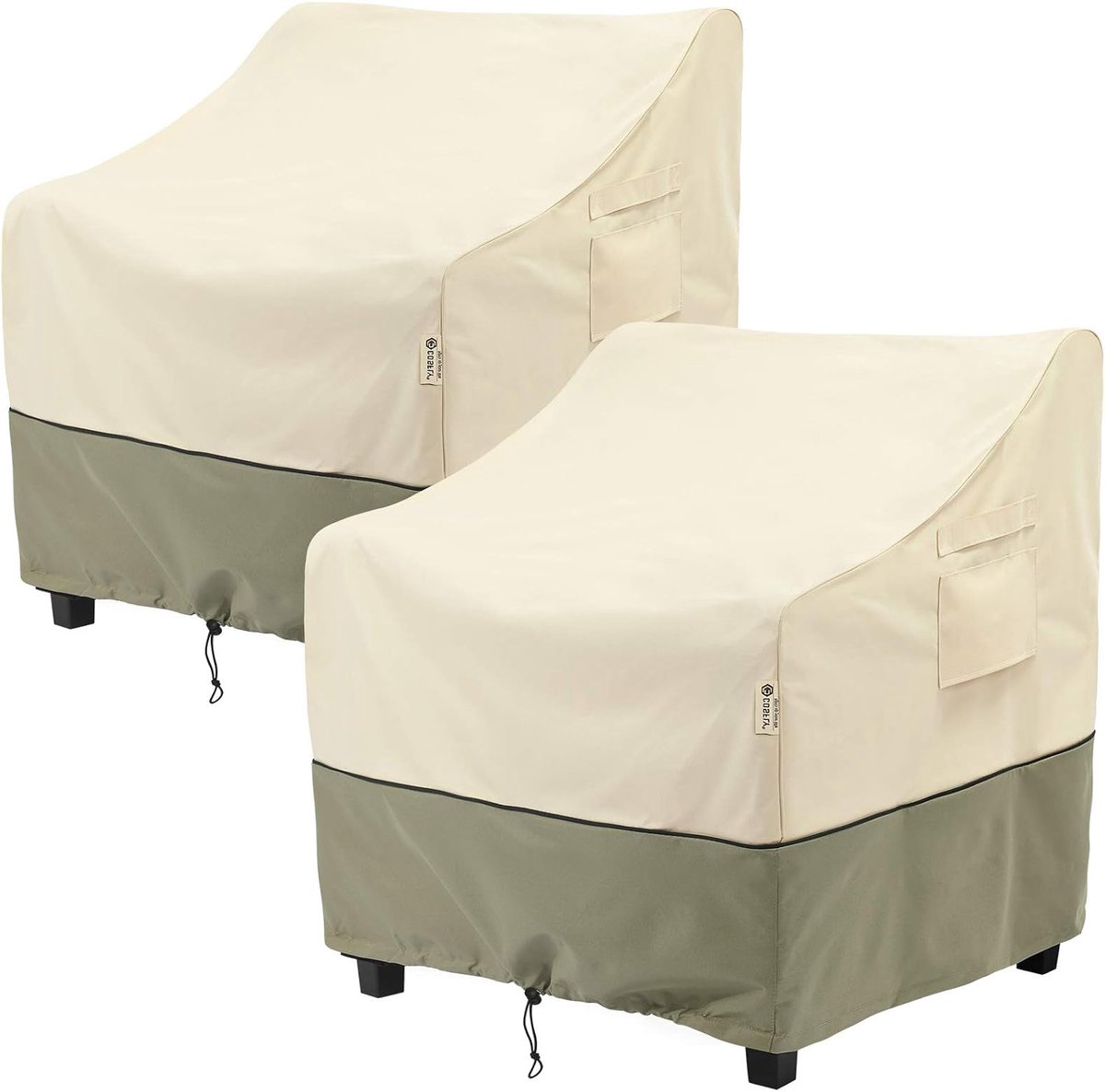 Terrasstoelhoezen, waterdichte ruimte, diepe loungehoes, gazonmeubelhoezen passen tot 33 W x 34D x 31H inch (2 stuks)