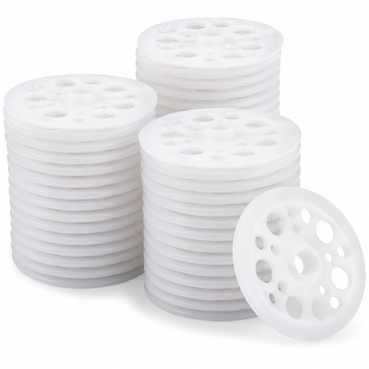 Ringen, 100 stuks, 46 mm, platte ringen van kunststof, ringen van polypropyleen voor bevestiging en bevestiging van isolatieplaten van schuim