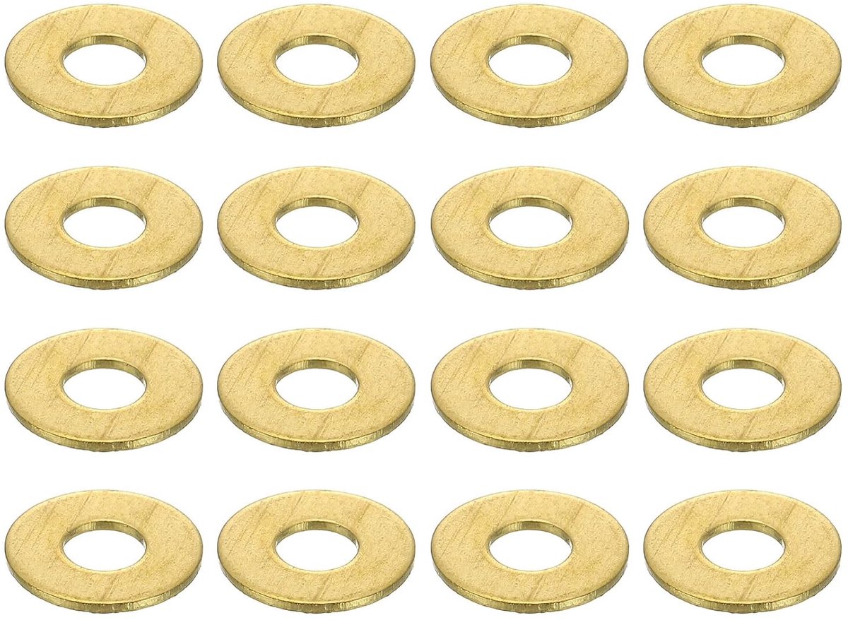 Platte afdichtingen, M3 x 8 x 0,5 mm messing sluitringen, afdichtringen voor schroeven, bouten, machinereparatie, buitenbouw
