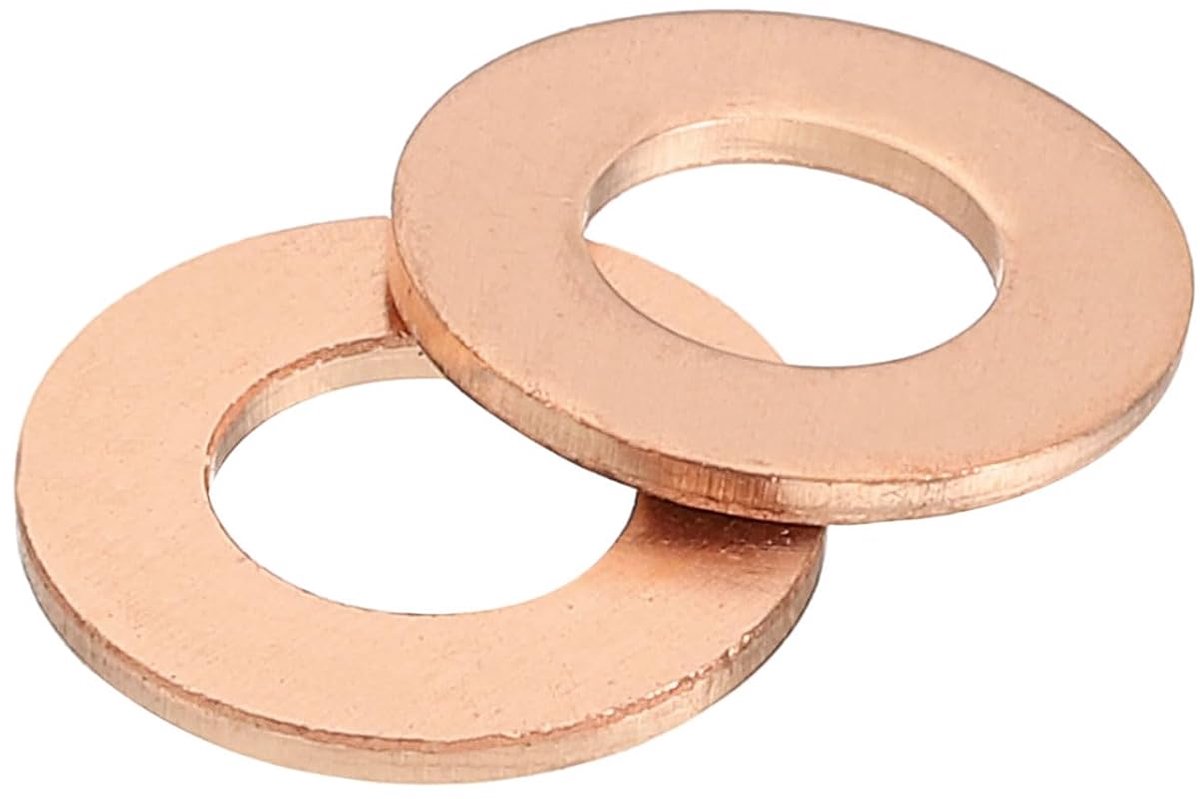 Platte sluitringen, 50 stuks sluitringen van koper, 12 mm, OD-ringafdichting van metaal voor schroeven en moeren