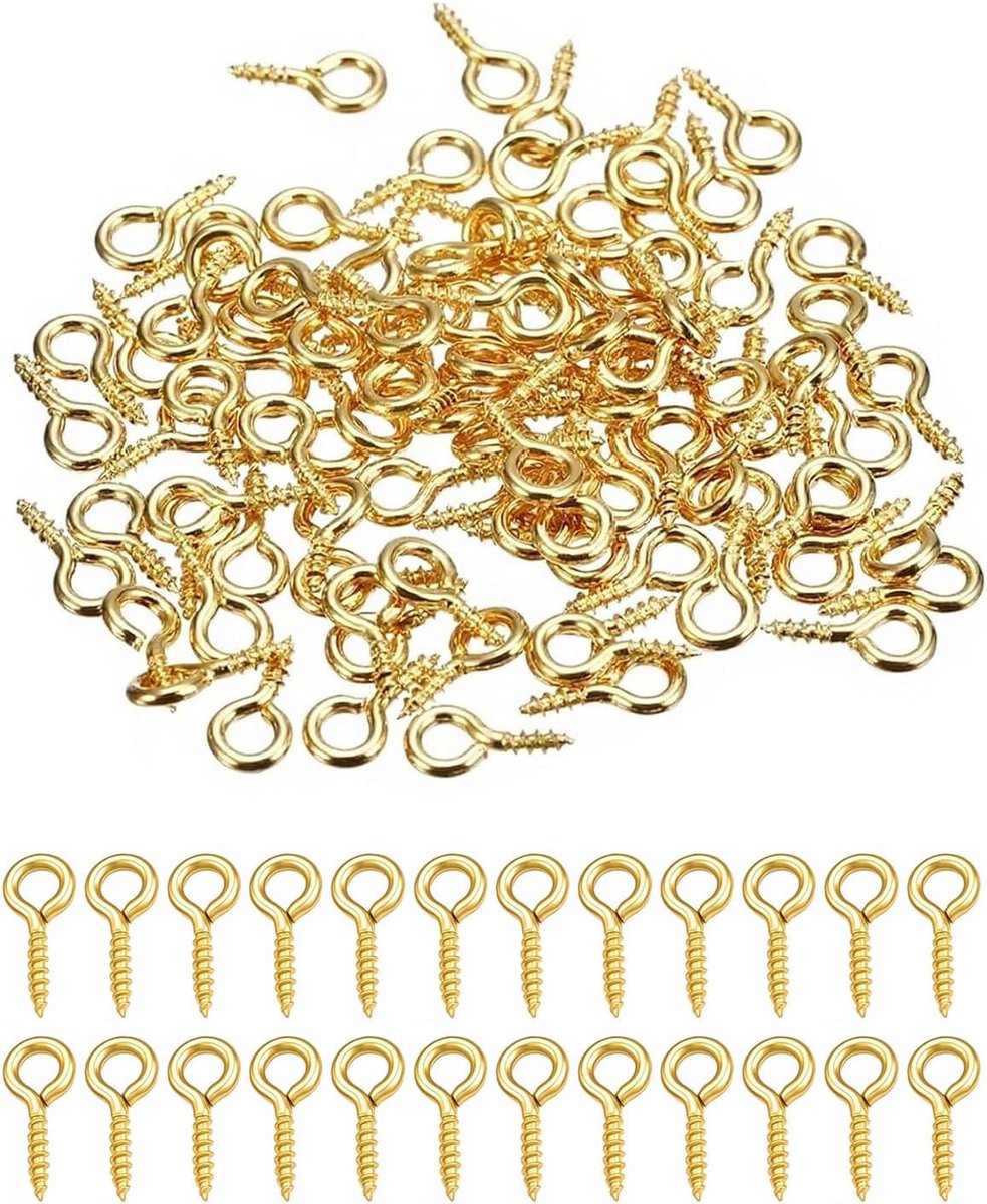 300 Stück Schraubösen Klein Mini Ösenschrauben Ösenschrauben Schraubösen Schmuck Mini Eye Pins Edelstahl Kleine Ösenstifte Ösenschraube Für Anhänger Perlen Schmuckherstellung Machen(Gold)