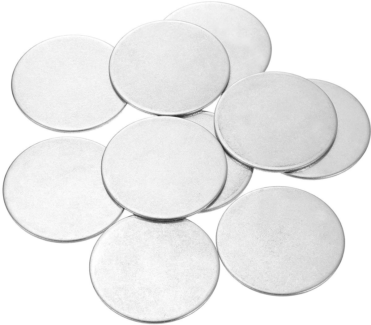 Stalen schijven, 50 mm diameter, 1,5 mm dikte van roestvrij staal 304, rond, plat, rond, voor het stempelen van metaal en het maken van sieraden