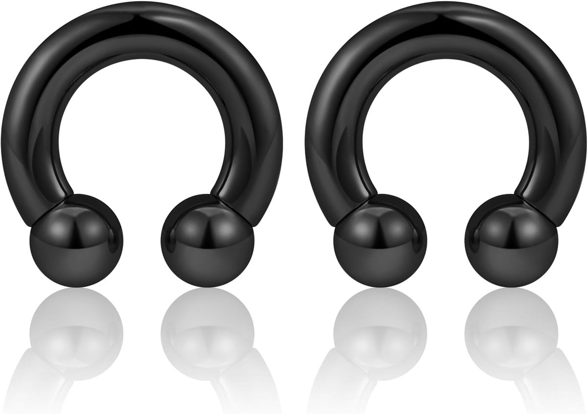 Hoefijzerpiercing, ring, barbell, roestvrij staal, binnendraad, intiem, septum, helix, tragus, neus, lip, neusring, oorpiercing, lichaamssieraden
