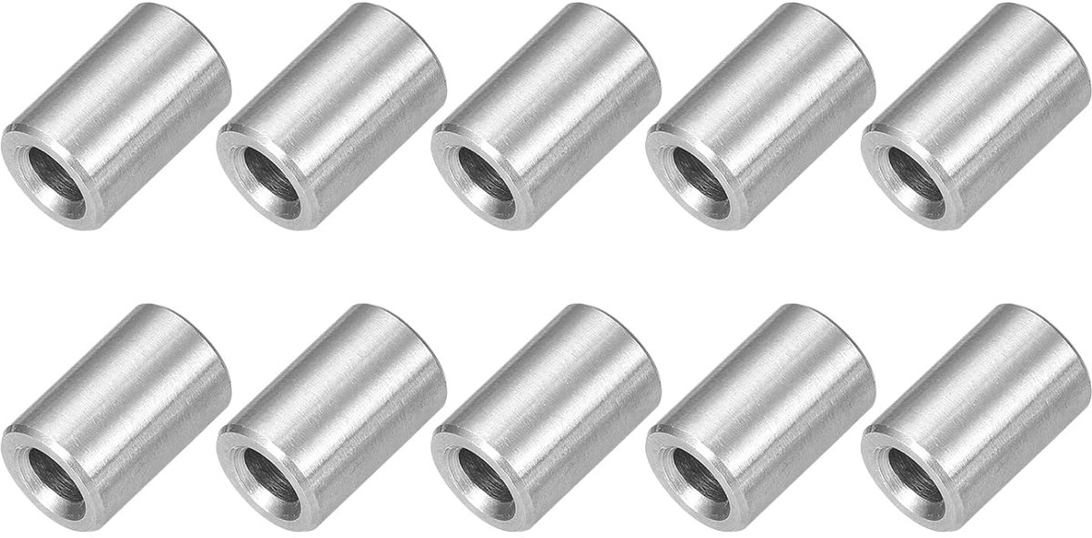 10 Stuks Diktehulzen Afstandhouders Roestvrij Staal, 4mm ID x 8mm OD x 12mmL 304 Roestvrij Staal Ronde Afstandhouders zonder Draad Zuilen voor Schroeven 3/16" of M4
