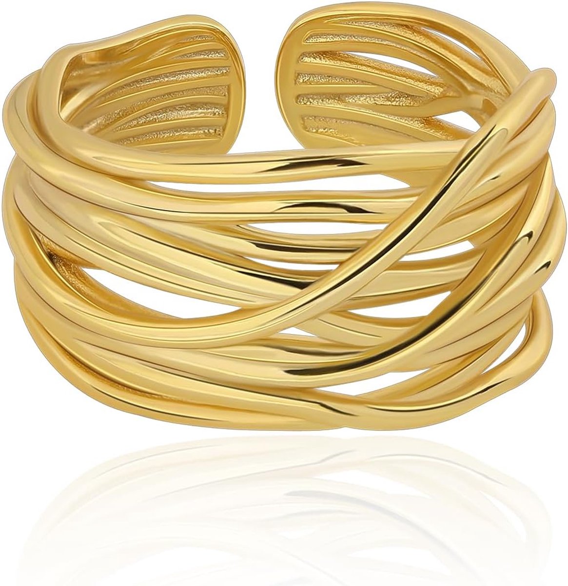 Ringen voor dames meisjes Statement Ring Gehamerde Chunky Band Ringen Mode Brede Band Stapelbare Wijsvinger Ring Verstelbare Maat