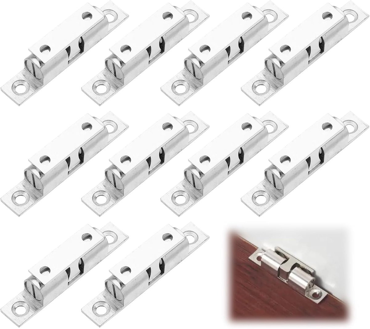 Ball Snapper 10PCS - Verstelbare dubbele bal snapper - Zilver zonder schroeven - Automatische sluiting voor meubels - ShopVlot
