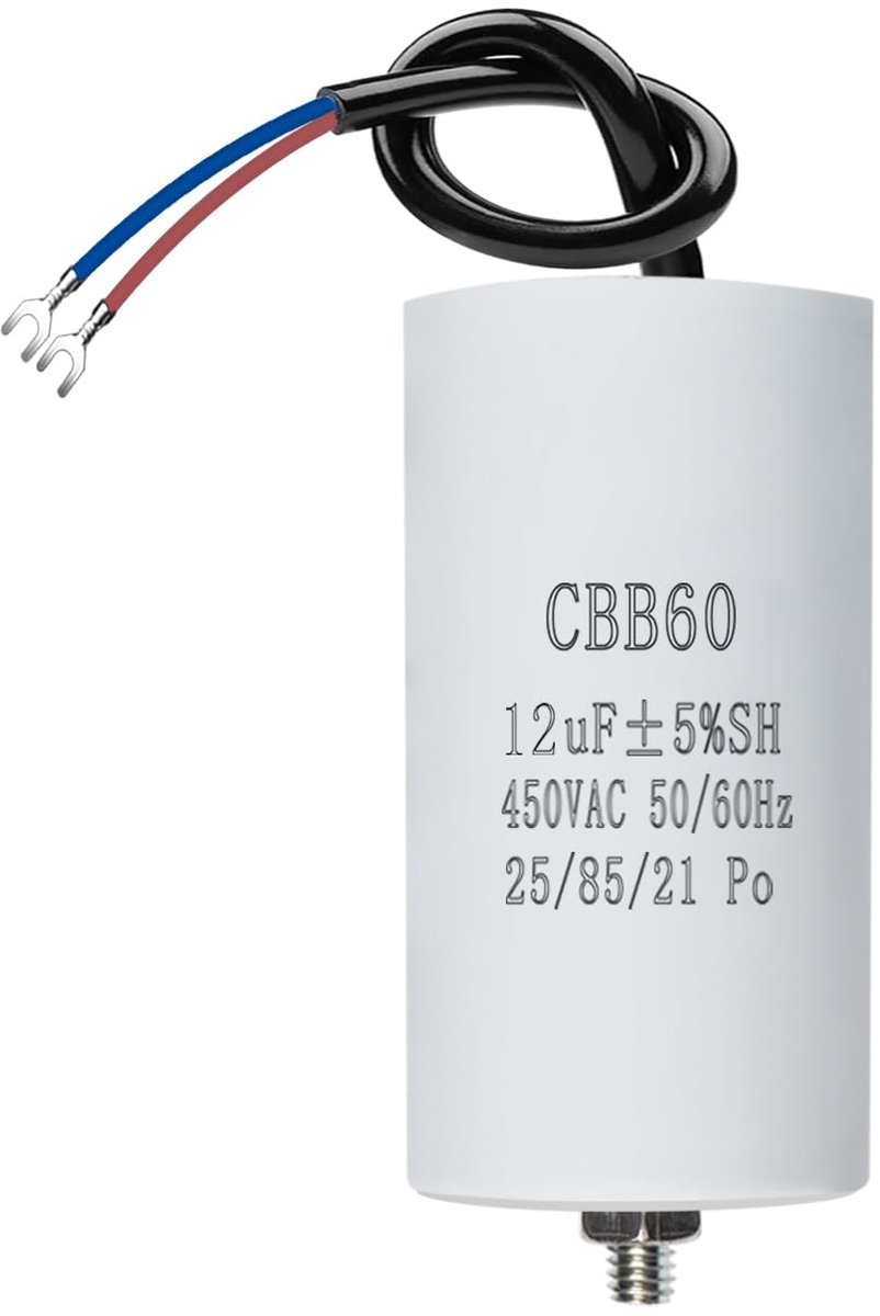 Startercondensator 12µF 450V - Capacitor met aansluitdraden - Geschikt voor motoren en pompen - ShopVlot