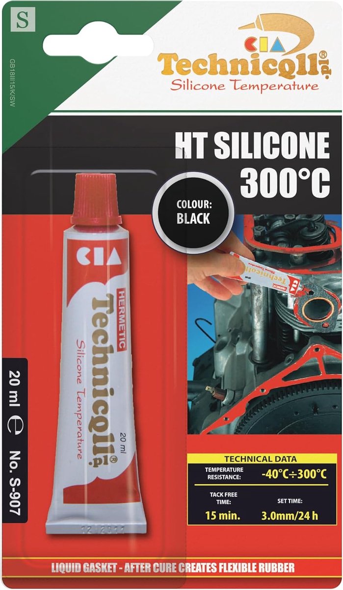 Siliconenkit 20ml - Zwart - Hittebestendig tot 300°C - Perfecte hechting op diverse oppervlakken - ShopVlot