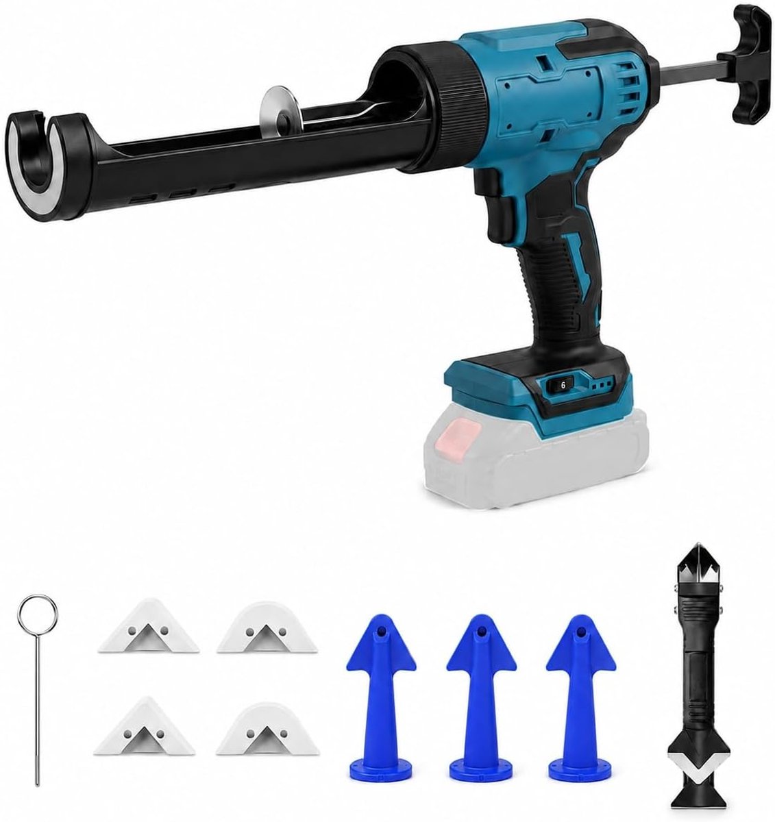 Accu-cartridgepers elektrisch - 6 snelheden - siliconenpistool - ideaal voor renovatie - ShopVlot