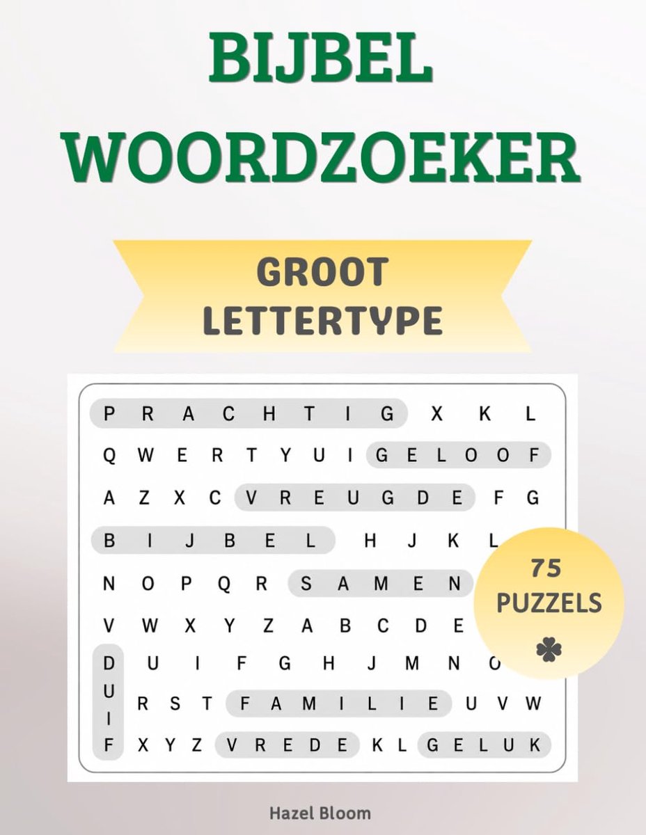 Bijbel woordzoeker groot lettertype - 75 inspirerende bijbelse puzzels - speciaal voor volwassenen en senioren - ShopVlot