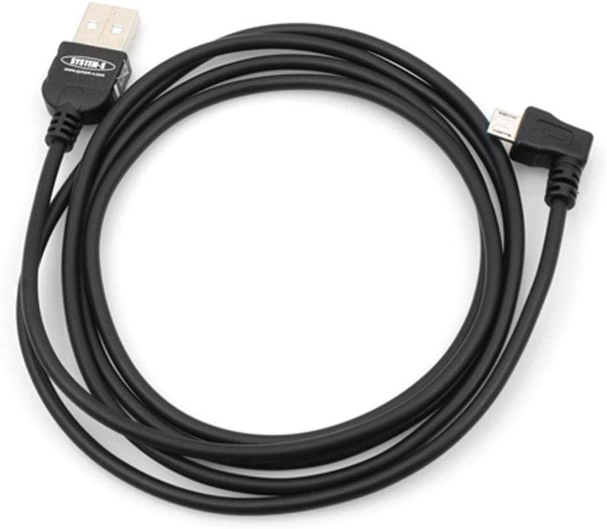 Micro USB 2.0 kabel 2m - haakse plug (rechts) - data- en laadkabel - ideaal voor beperkte ruimtes - ShopVlot