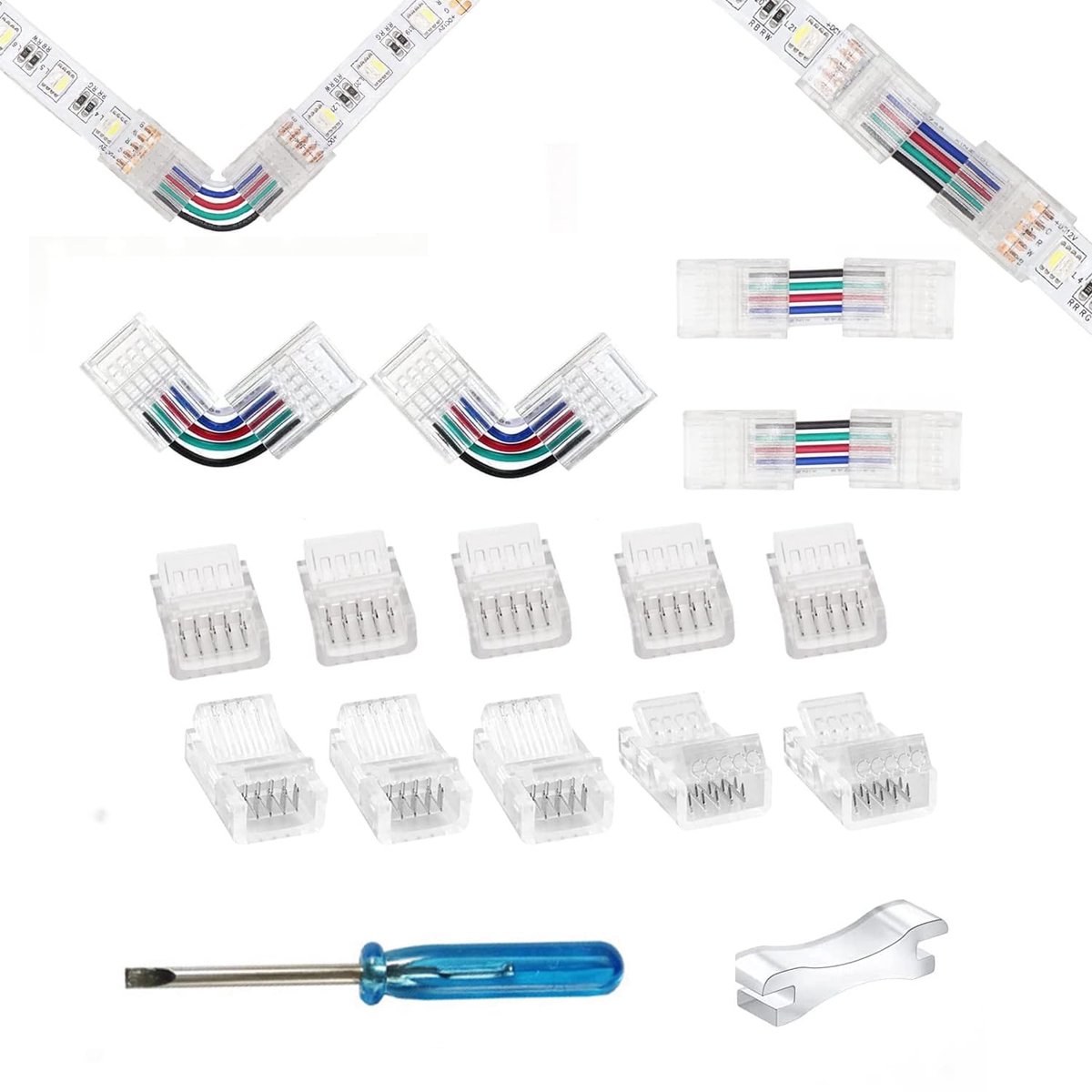5PIN 12MM Transparant - Stekker - 5-pins - Ideaal voor verbindingen - ShopVlot