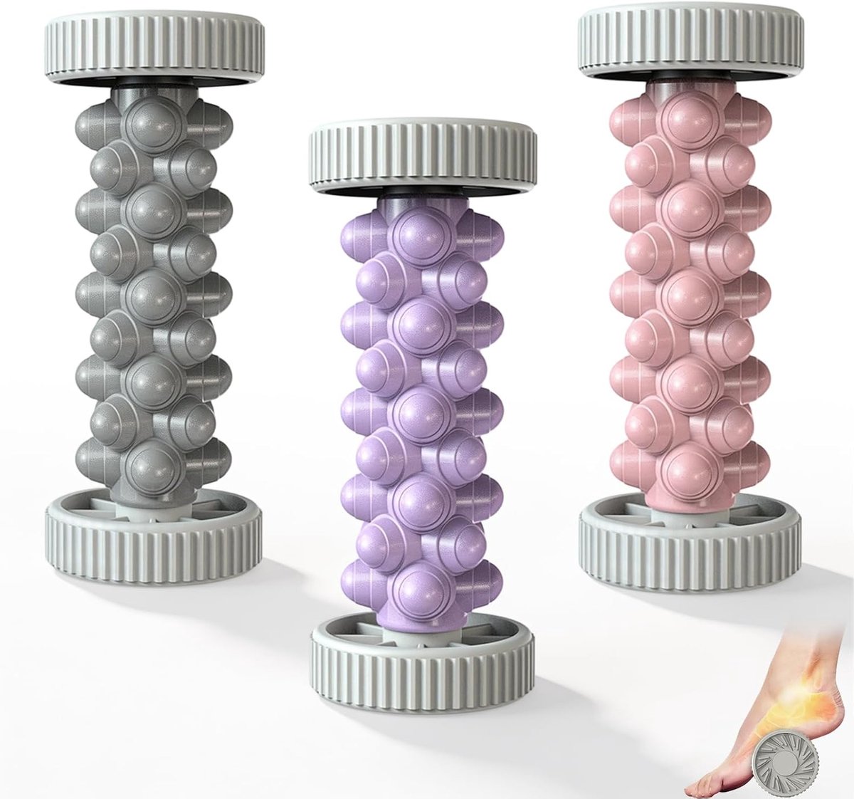 Voetmassagerollers 3 stuks - ergonomische noppen - stressverlichting - perfecte ondersteuning - ShopVlot
