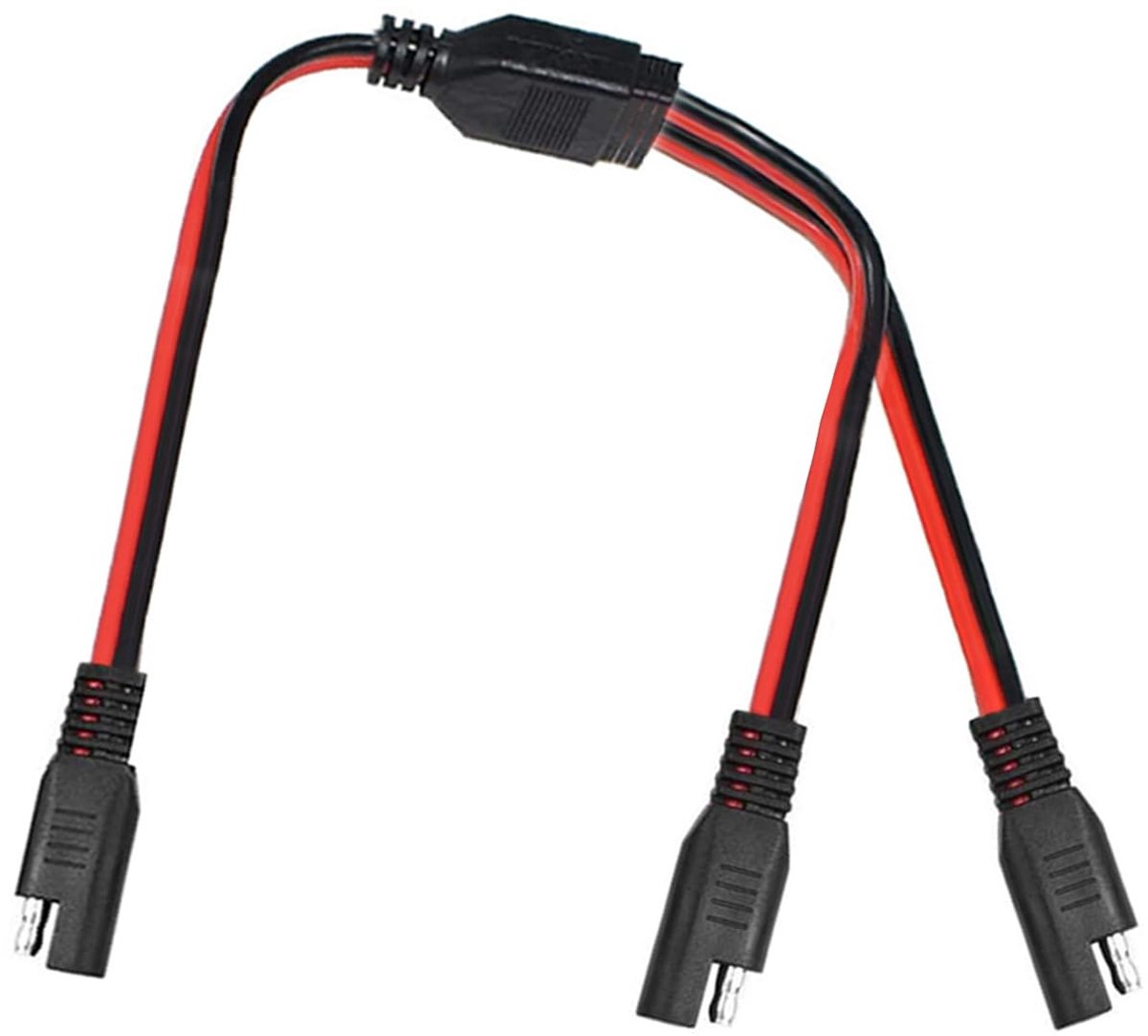 SAE Y Splitter 1 naar 2 SAE verlengkabel - 30 cm - 18 AWG - voor zonnepanelen en voertuigen - ShopVlot
