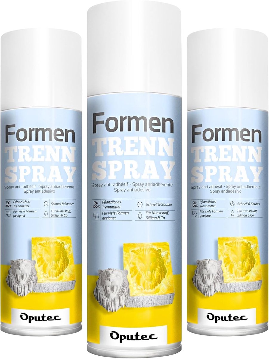 Mould separation spray 3 x 500 ml - plantaardige scheidingsspray - voor kunststof en siliconen - eenvoudig demoulden - ShopVlot