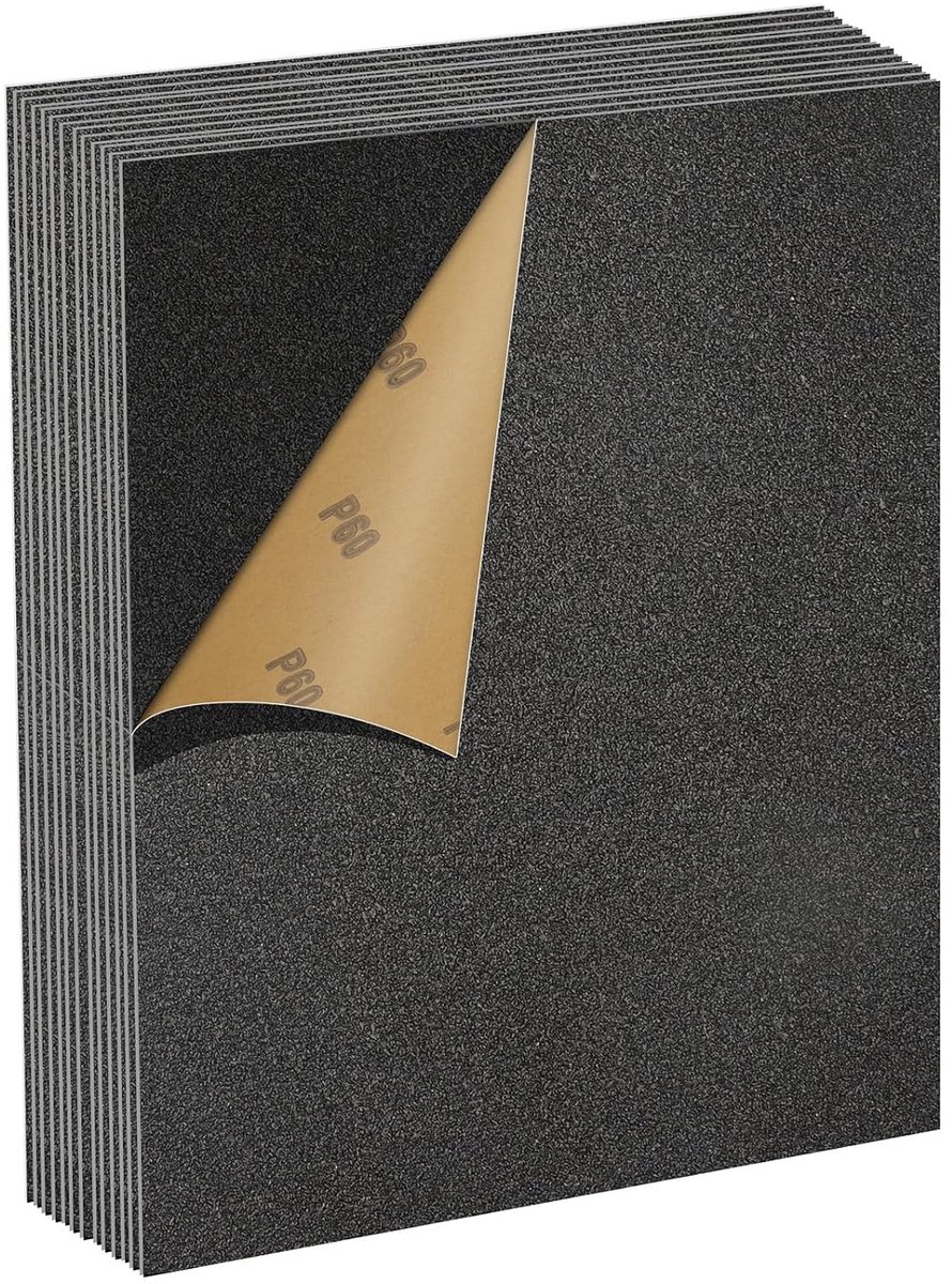 Schuurpapier 60 grit - 12 stuks 23 x 28 cm - waterproof - voor nat en droog schuren - ShopVlot