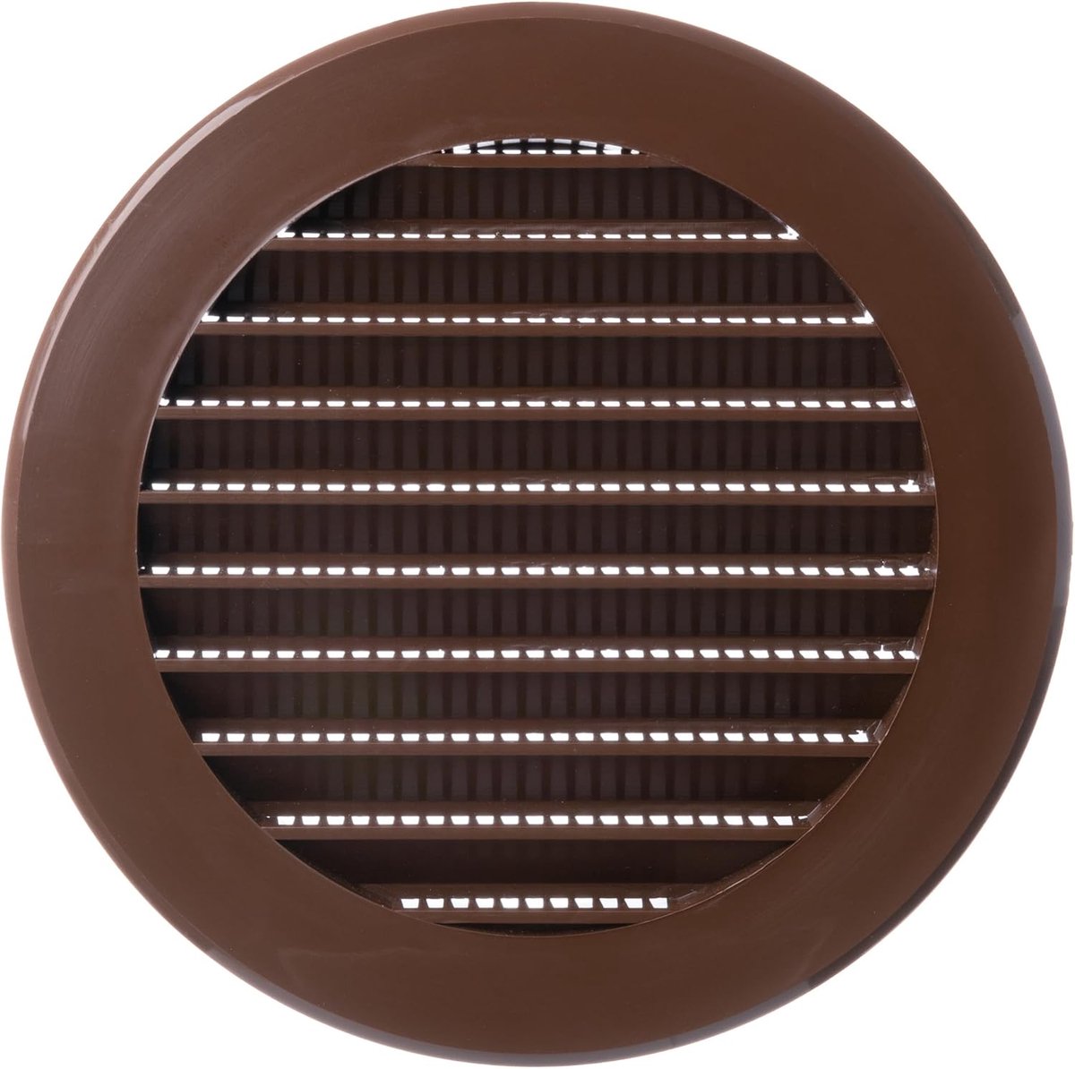 Ventilatie grille 125mm - Bruin kunststof - Ronde lamellen - Voor afzuiging en toevoer - ShopVlot
