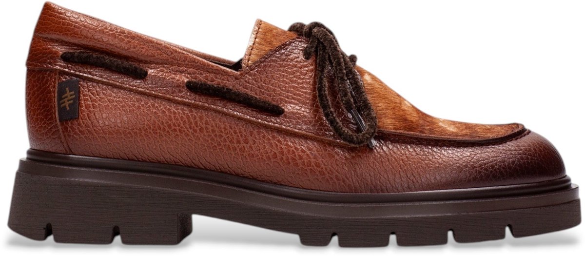Hispanitas Bruine leren schoenen Newyork