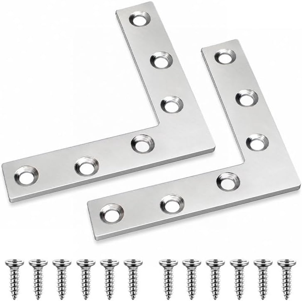 platte reservehouder L 150 mm - roestvrij staal - robuuste hoekplaat 15 x 15 cm - structurele ondersteuning - ShopVlot