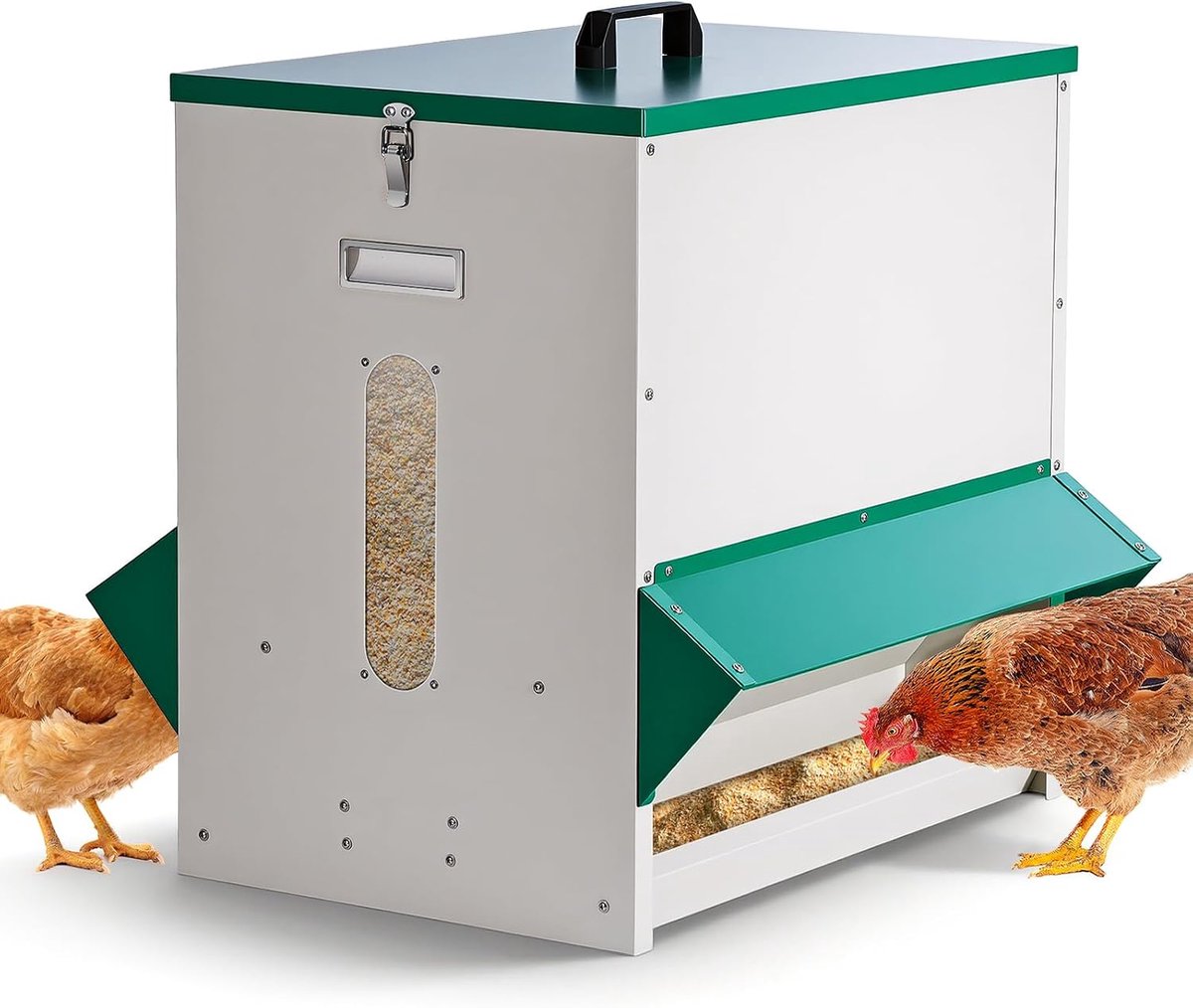 Kippenvoederautomaat 45 kg - regenbestendig - stabiel ontwerp - arbeidsbesparend - ShopVlot