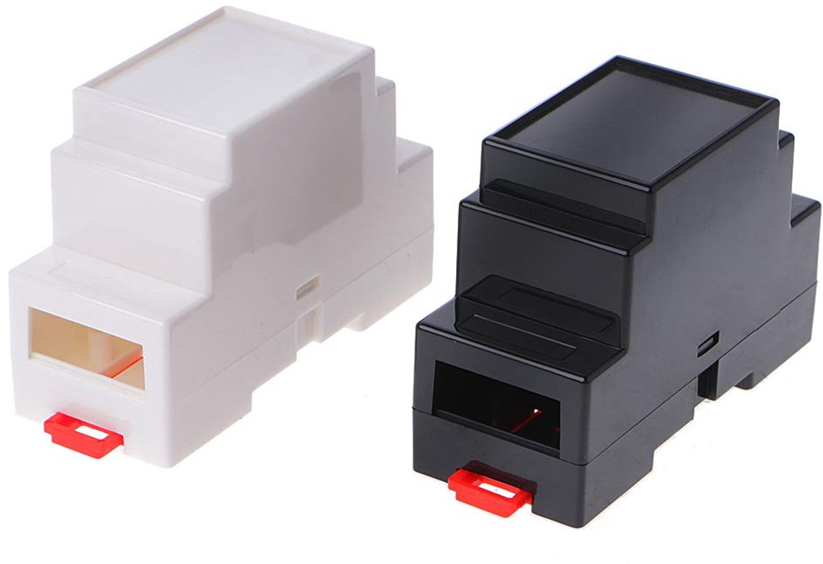 elektronica box 88 x 37 x 59 mm - kunststof - wit/zwart - ideaal voor DIN-rail PLC - ShopVlot