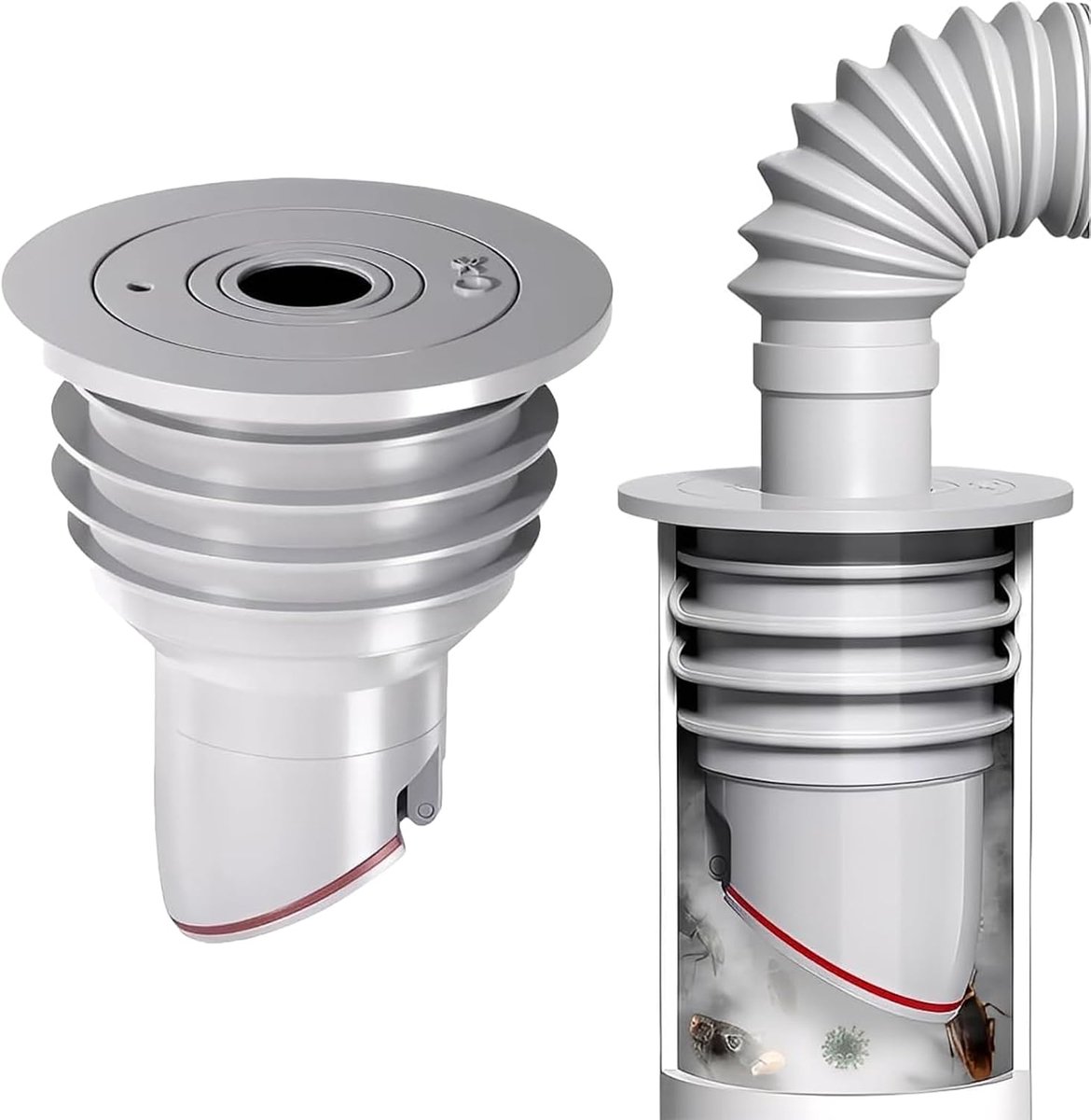 Anti-geurstop wasmachine 45-50 mm - terugslagklep - afdichtingsventiel - voorkomt rioolgeuren - ShopVlot